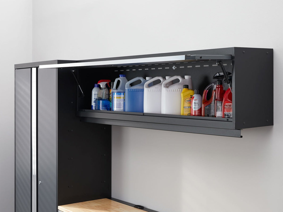 Bold 3.0 Series All-in-One Lockable Steel Garage Cabinetry Set with Bamboo Top, Grey, 90-in x 18-in x 72-in, 4-pc B6L3 - product image 5