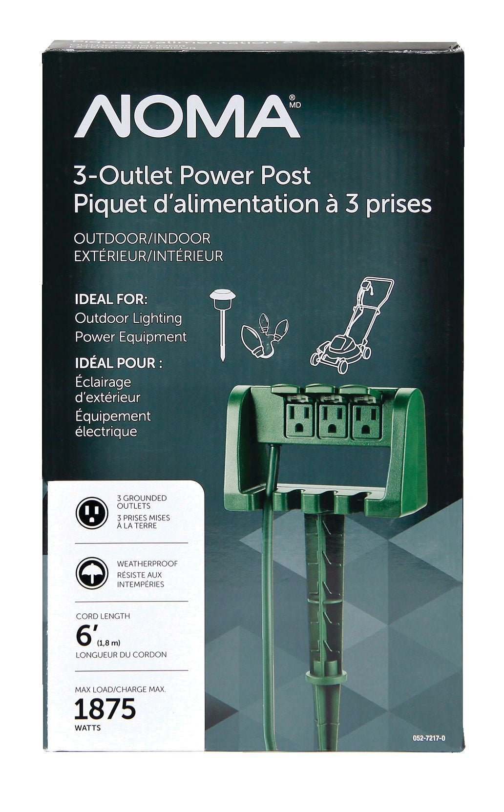 3-Outlet Outdoor Power Stake with 6-ft Cord, Green M6A7 - product image 2