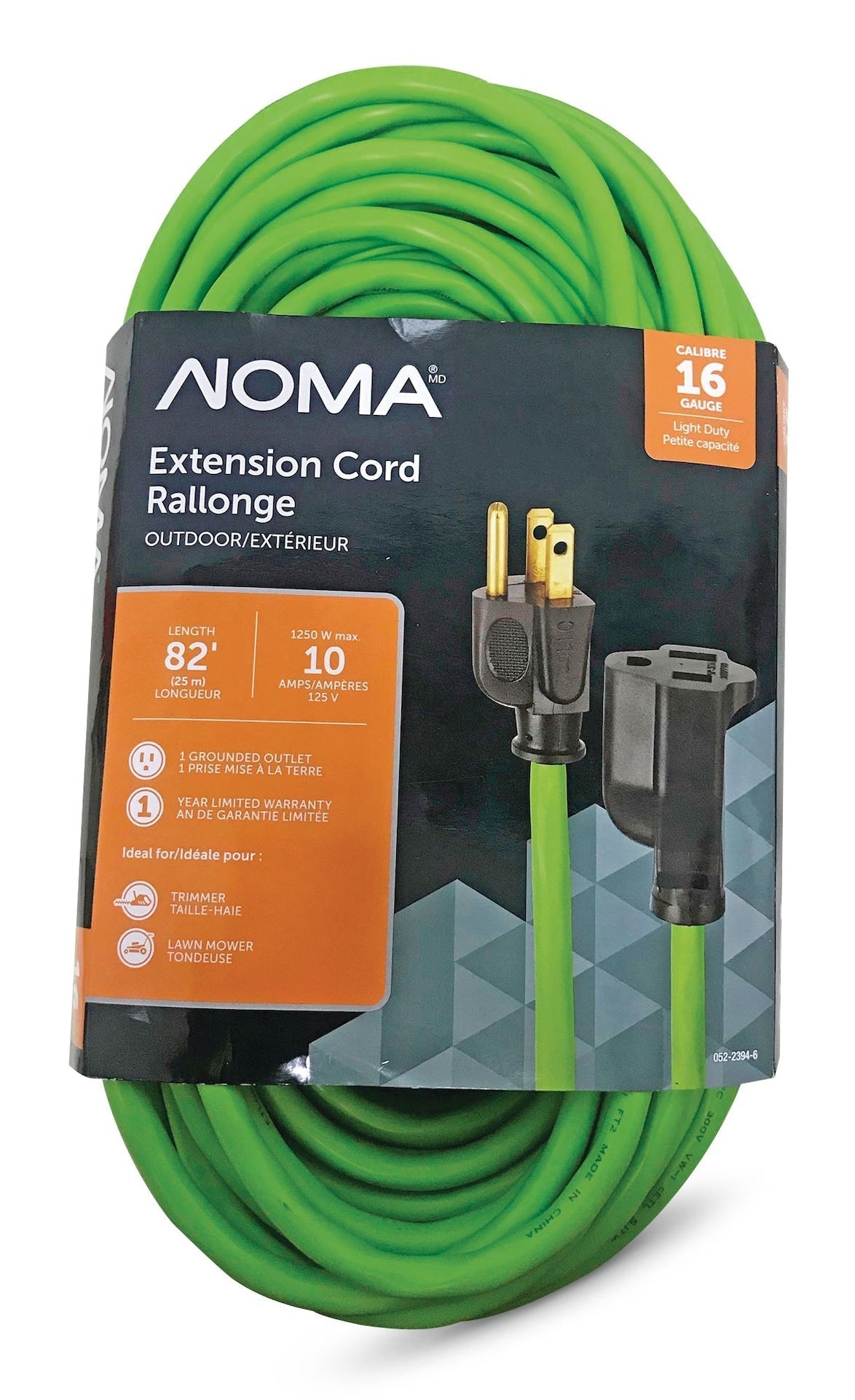 82-ft 16/3 Outdoor Extension Cord with Grounded Outlet, Lime Green V0T0 - product image 1