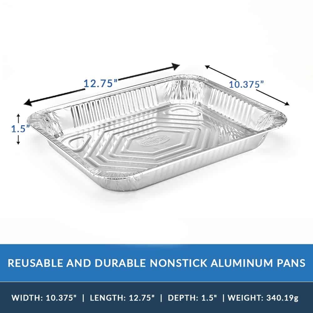 Foil Reusable Half Size Steam Baking Pan, Silver, 12-in, for Baking/Cooking/Steaming L6I0 - product image 4