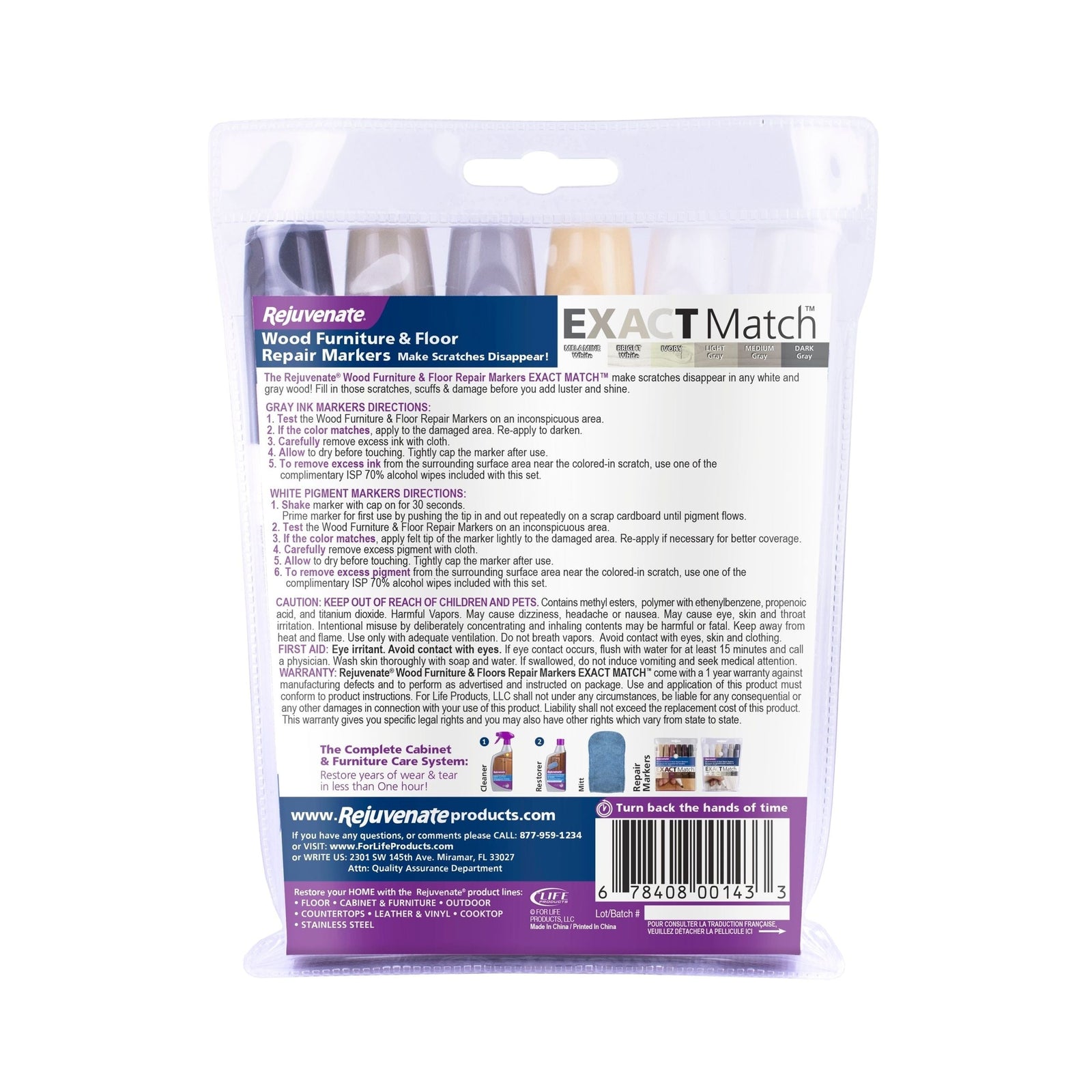 Exact Match Wood Furniture & Floor Repair Markers, White-Grey, 6 Shades J3G8 - product image 3