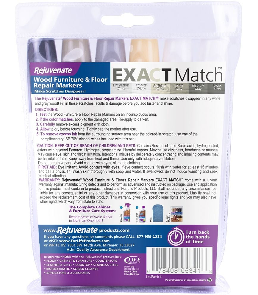 Exact Match Wood Furniture & Floor Repair Markers, White-Grey, 6 Shades J3G8 - product image 4