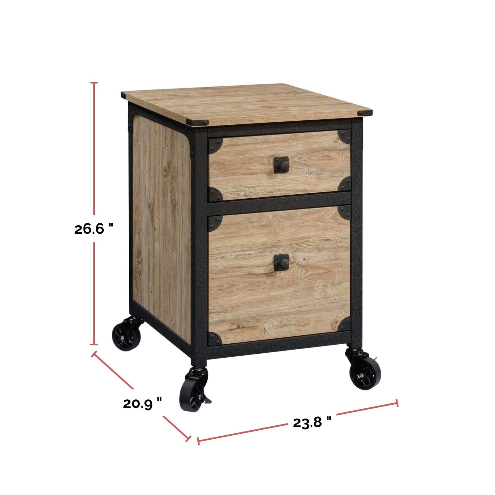 Steel Pedestal River File Cabinet with Drawers, Milled Mesquite C4Y3 - product image 5