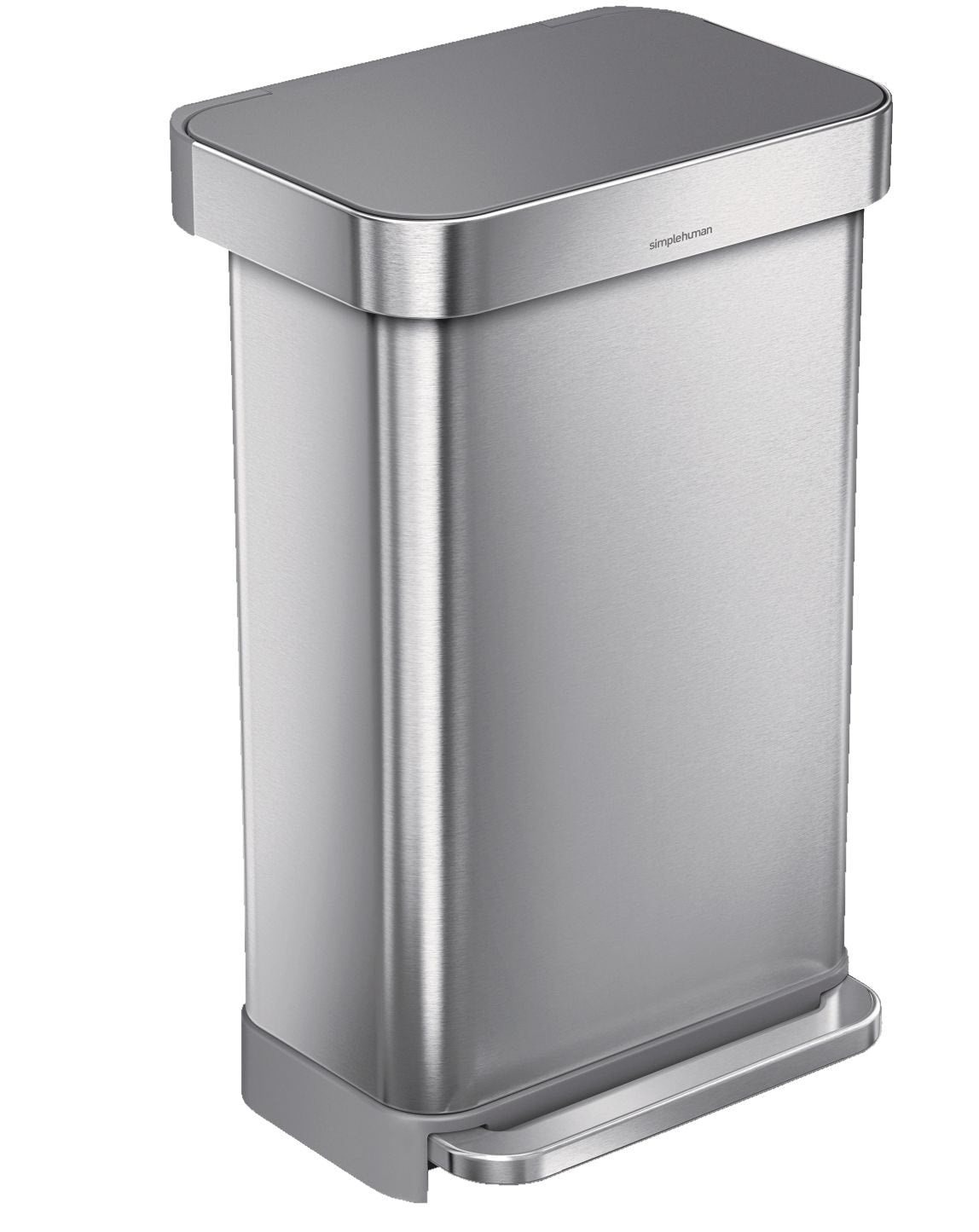 Stainless Steel and Plastic Rectangular Step Garbage Can, 45-L M3K3 - product image 1