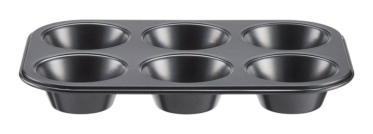 Dark Grey Non-Stick Carbon Steel Muffin Pan, 6-Cup Z9U9 - product image 1