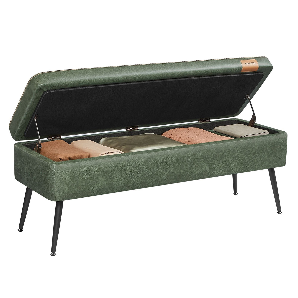 Home Modern Forest Green Ottoman Storage Bench T8Q9 - product image 2