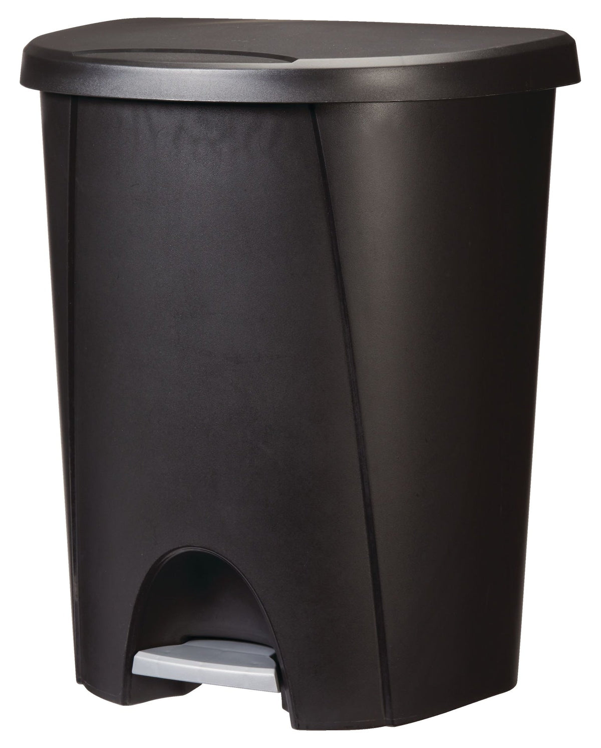 Plastic D-Shaped Step Garbage Can, Black, 25-L Z5N7 - product image 2