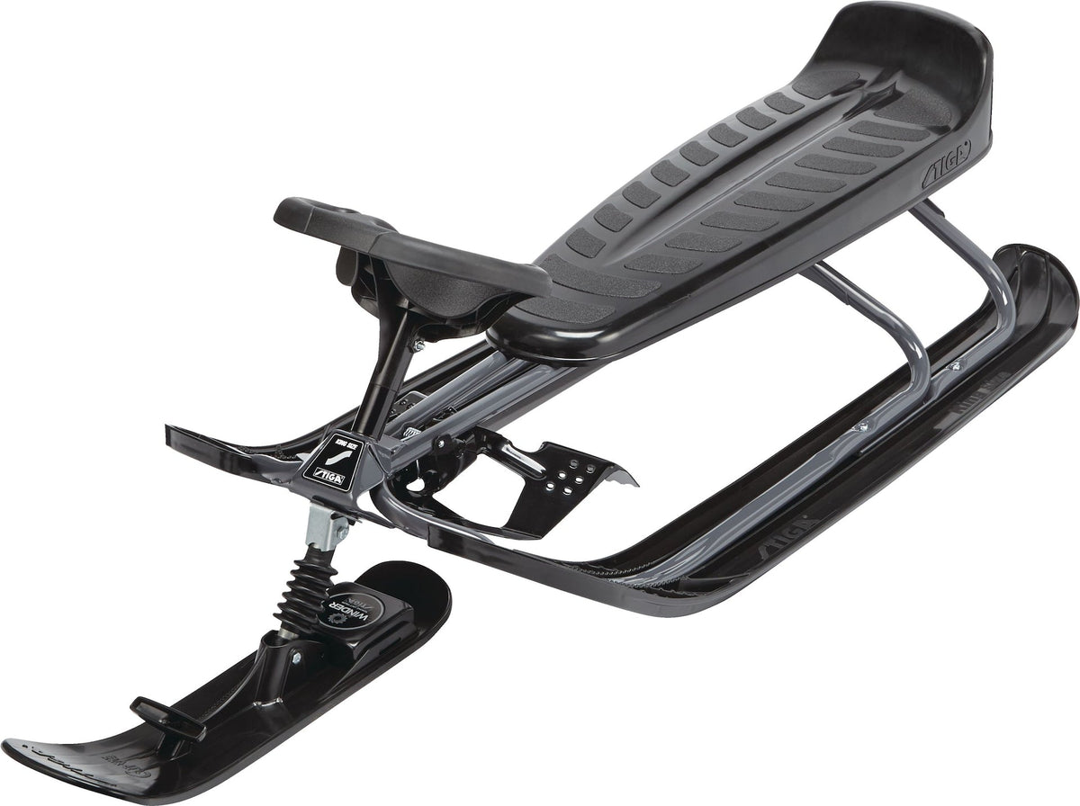 GT King Size Kids' 2-Person Winter Snow Racer Sled with Steering Wheel & Brakes, Grey Z8O0 - product image 2