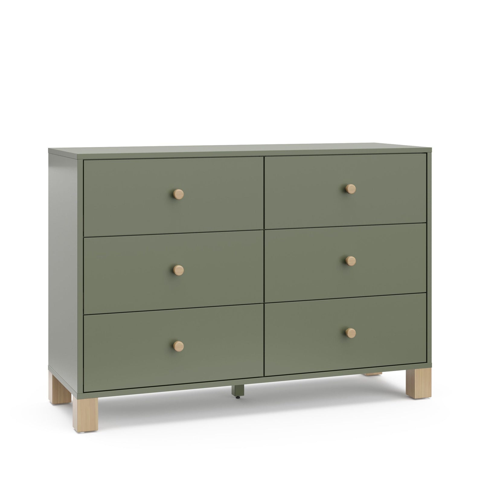 California 6-Drawer Olive/Driftwood Double Dresser/Chest M5Q9 - product image 1