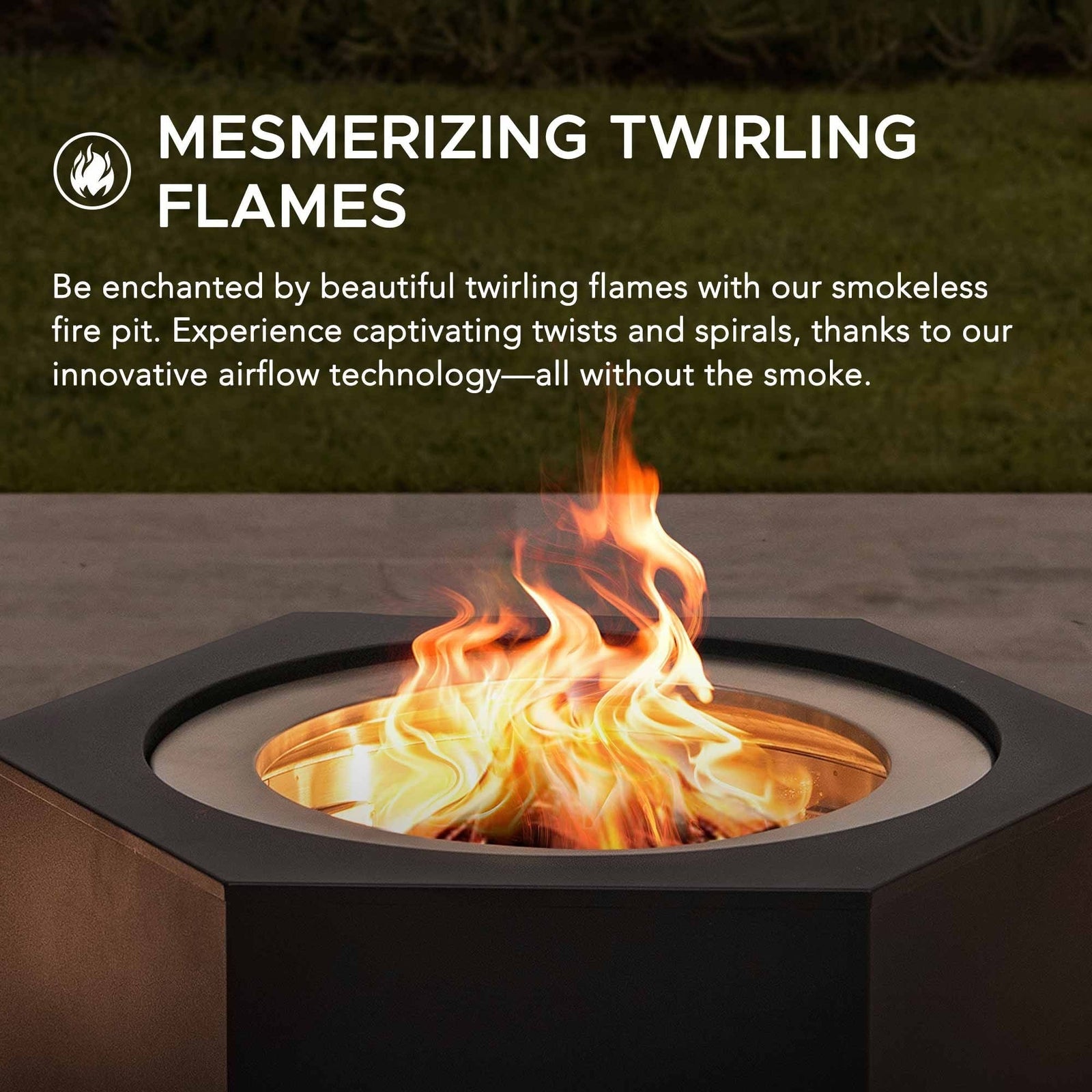 Hexagonal Low Smoke Stainless Steel Fire Pit, 26-in P0Q5 - product image 3