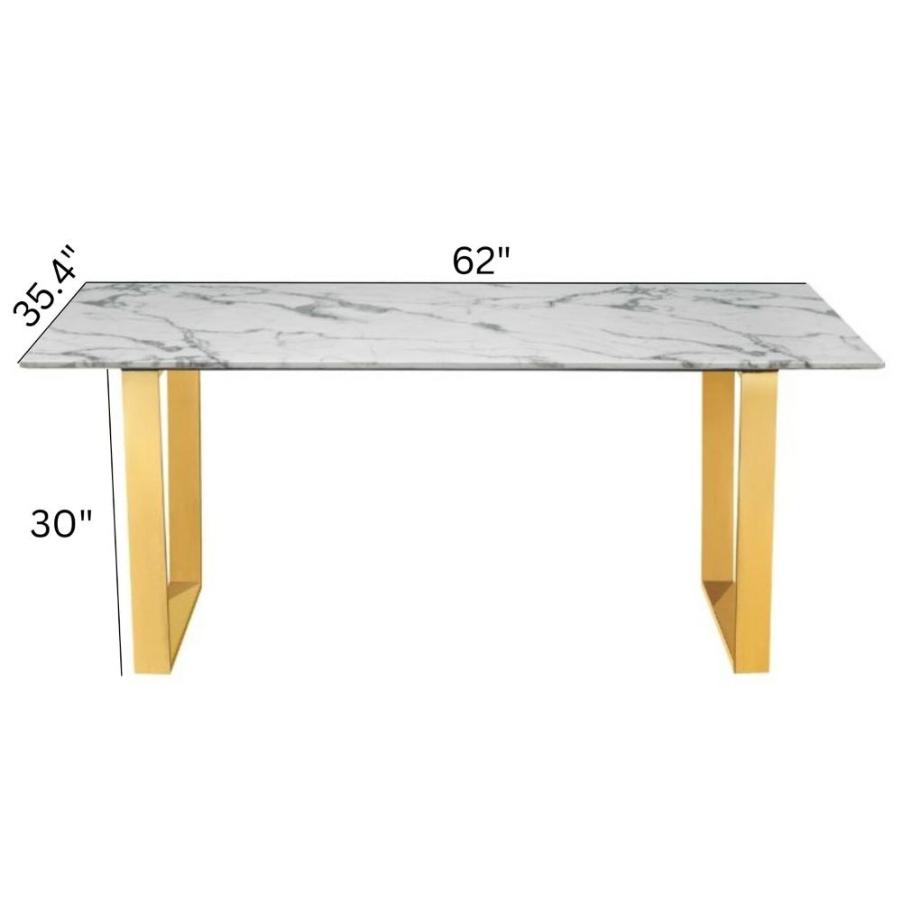 Me Home Rectangle Faux Marble Dining Table T9K9 - product image 8