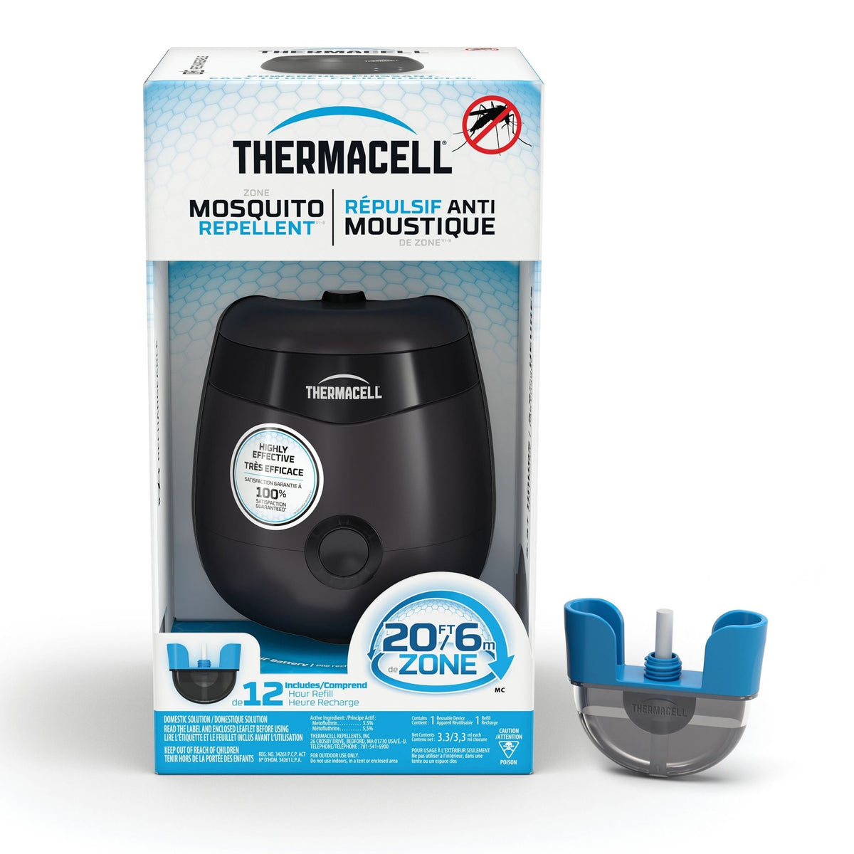 E-ZoneGuard Patio Rechargeable Mosquito Repeller with 12-Hr Refill and 5.5-Hr Battery, Charcoal L3V0 - product image 1