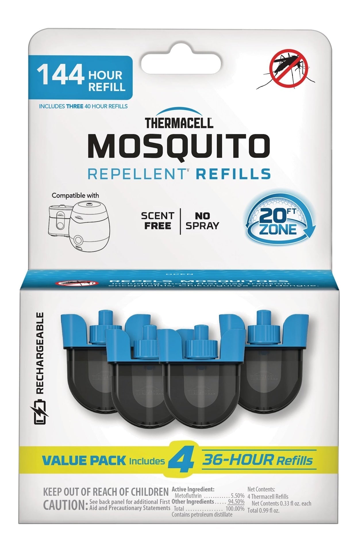 E-ZoneGuard Rechargeable Mosquito Repellent Refill 144-Hour Pack N3E7 - product image 2