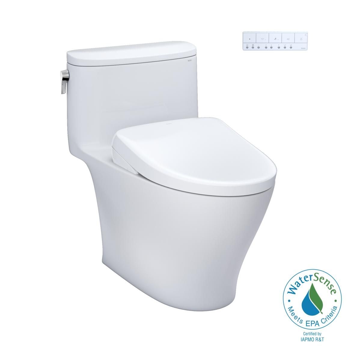 WASHLET+ Nexus One-Piece Elongated 1.28 GPF Toilet with S7 Contemporary Bidet Seat, Cotton White O1C8 - product image 1