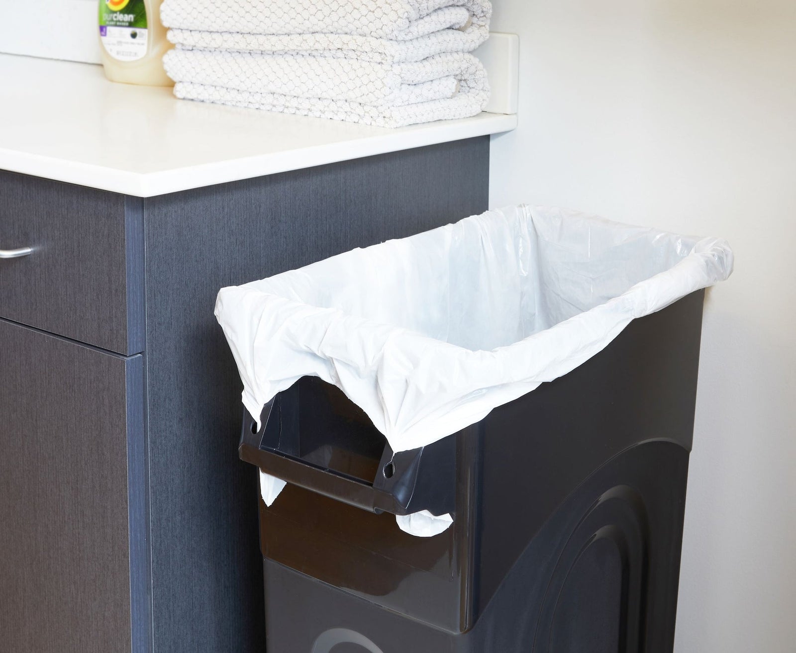 Solutions Plastic Tall Slim Rectangular Garbage Can, Black, 87-L P8G6 - product image 7