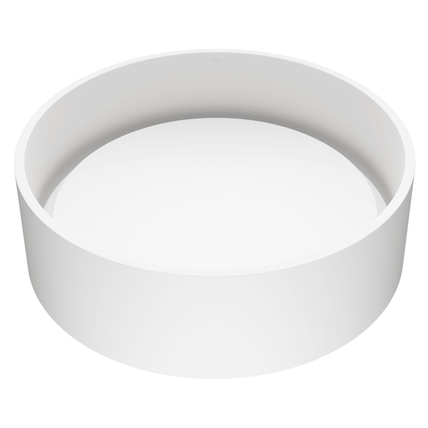 Anvil Matte Stone Round Composite Vessel Bathroom Sink/Basin with Deep Bowl, White R5I1 - product image 1