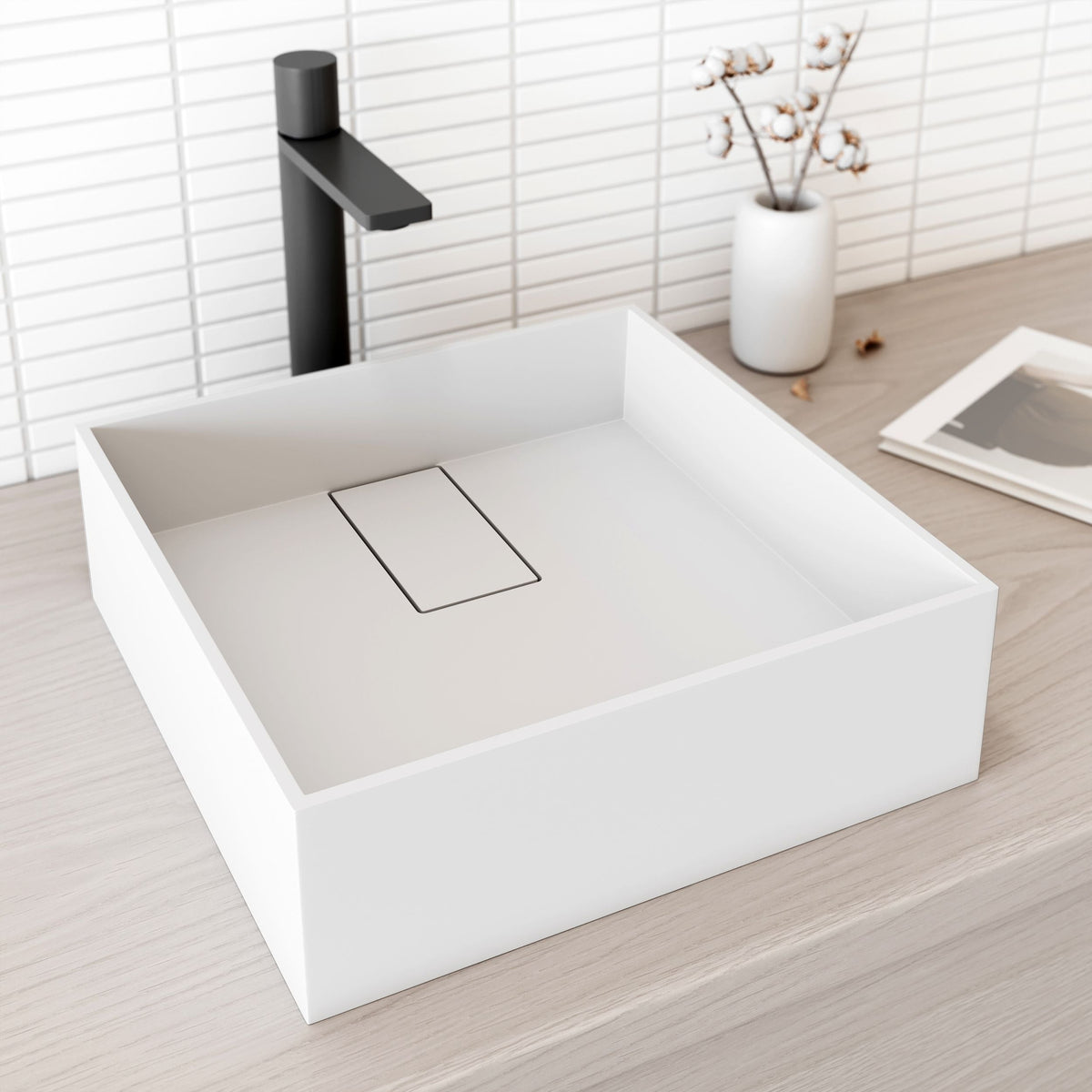 Bryant MatteStone 15x15-in Deep White Bathroom Sink/Basin with Square Vessel H6O4 - product image 7