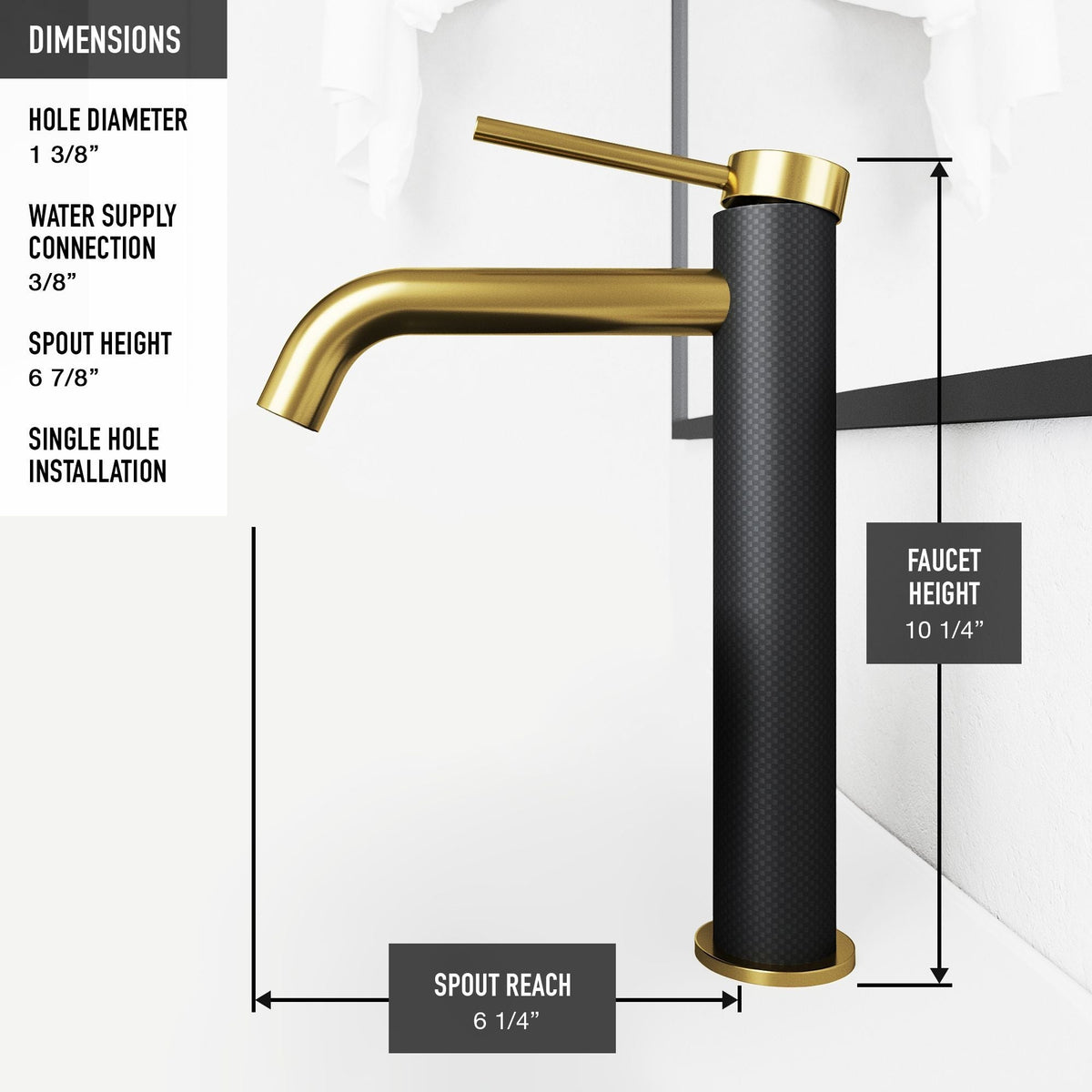 Glass Grey Onyx Bathroom Sink/Basin Set with Matte Gold Lexington Faucet and Rectangular Vessel T8C6 - product image 5