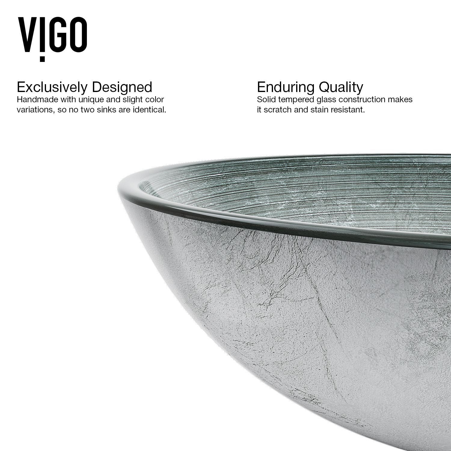 Glass Simply Silver Bathroom Sink/Basin Set with Duris Faucet and Round Vessel I4S3 - product image 4