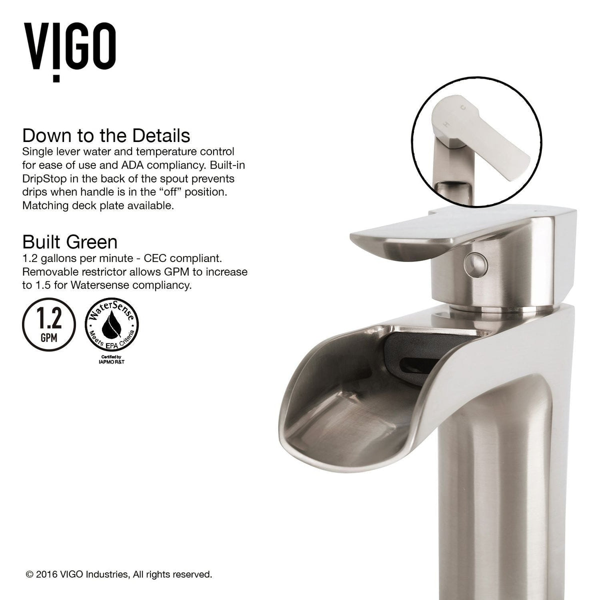 Hibiscus MatteStone White Bathroom Sink/Basin Set with Niko Faucet and Square Composite Vessel V9Q8 - product image 8
