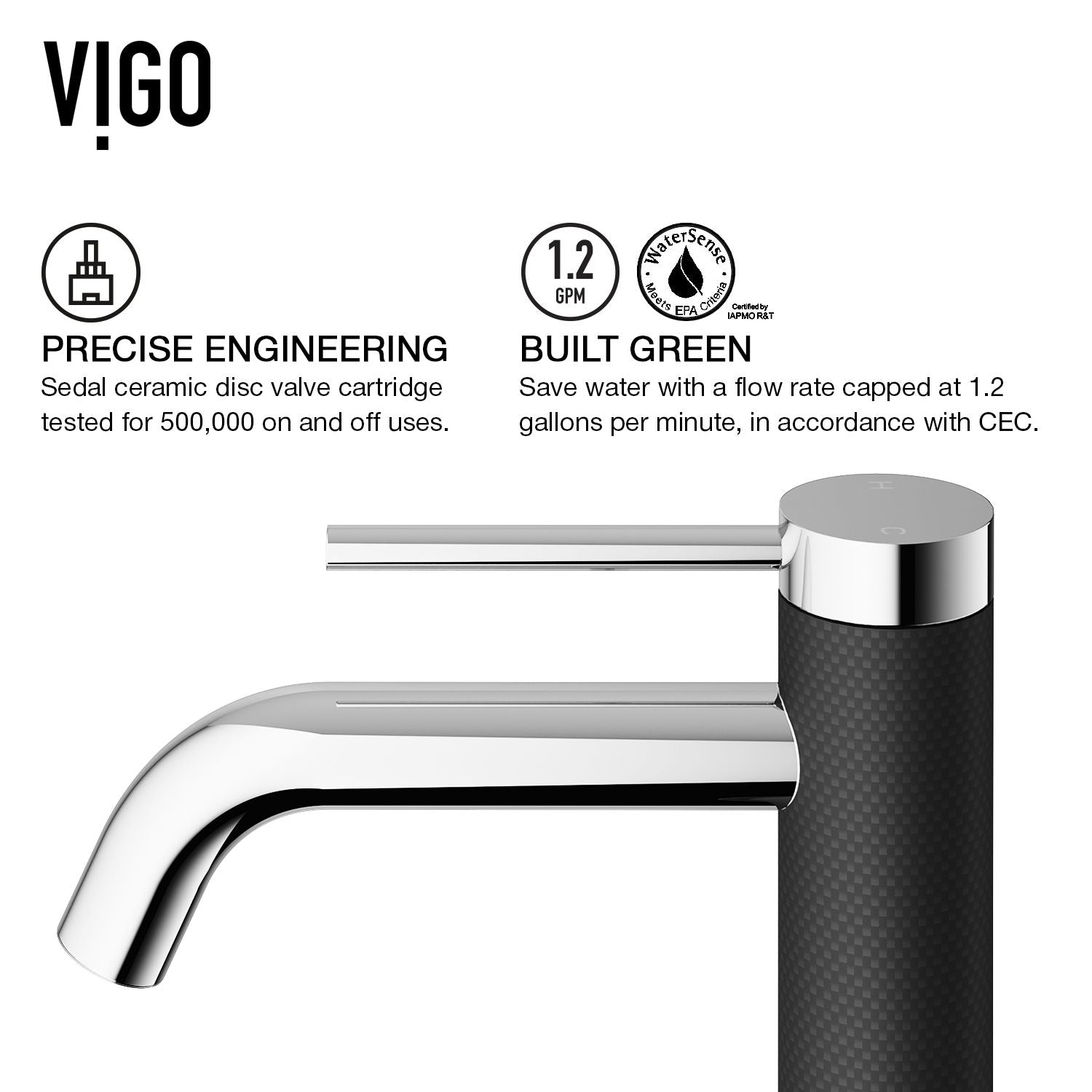 Lexington Single Handle Vessel Sink Bathroom Faucet with cFiber© Body, Chrome U3R6 - product image 7