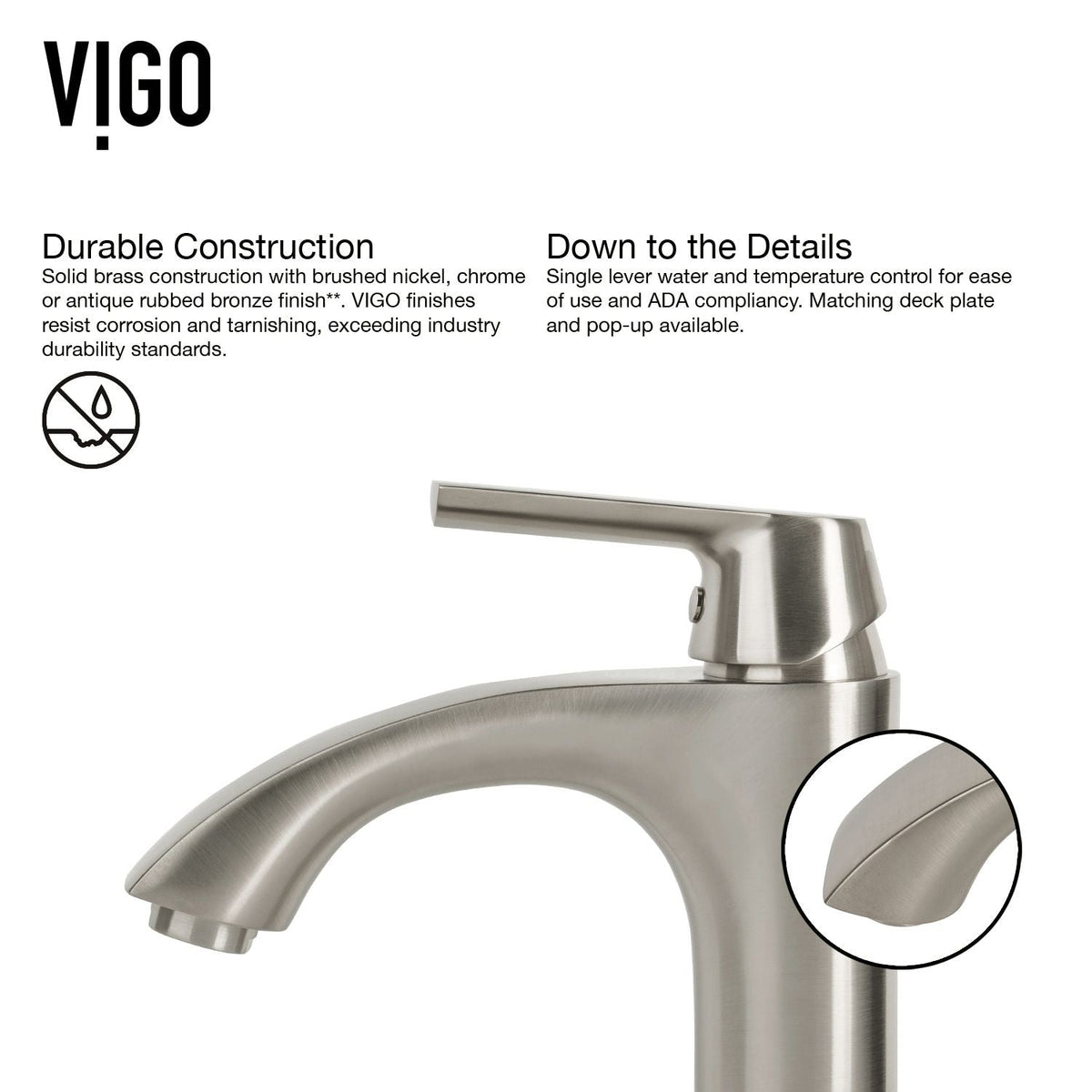 Linus Single Handle Vessel Sink Bathroom Faucet, Brushed Nickel Q3P8 - product image 7