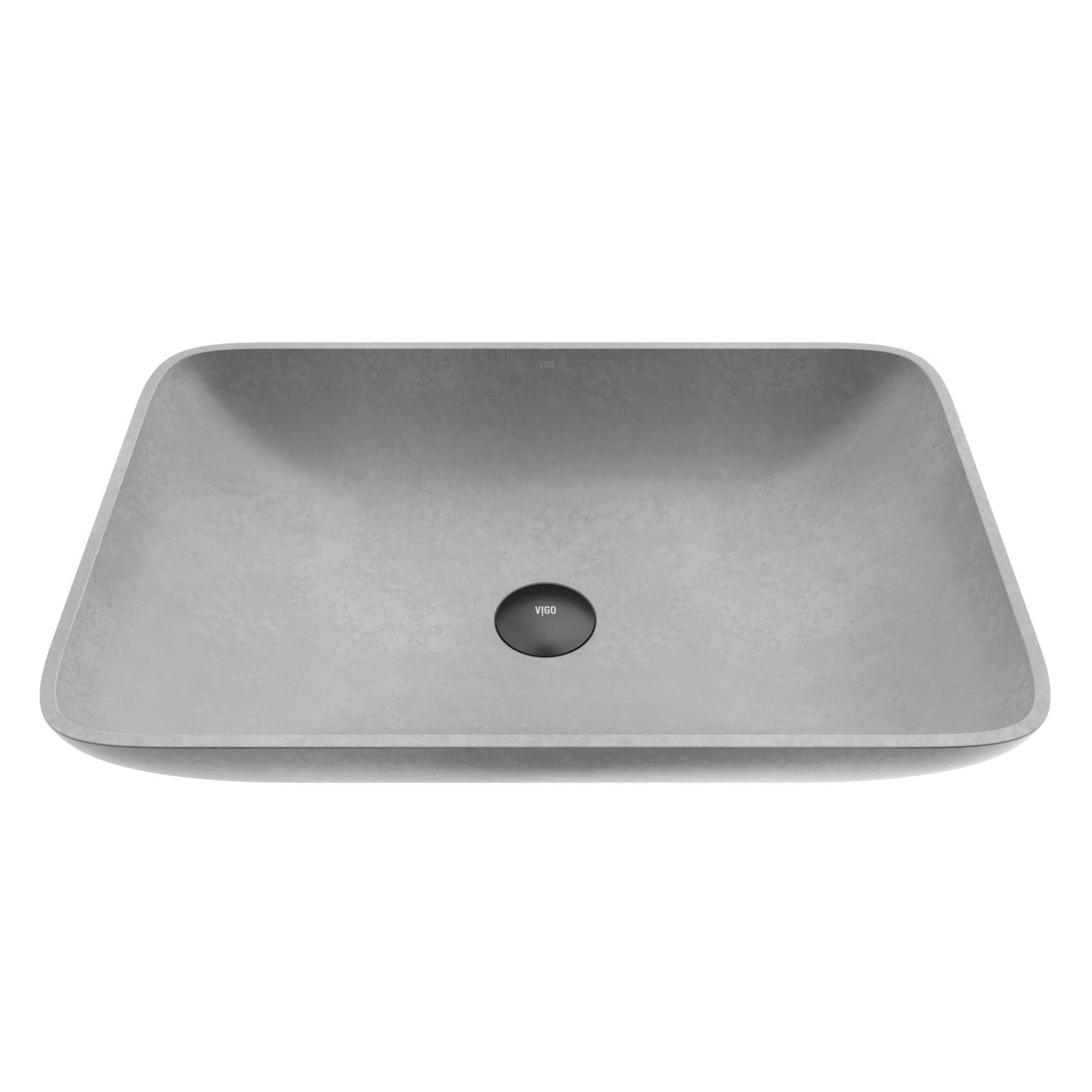 Lorca Gothic ConcretoStone 22x15-in Deep Grey Bathroom Sink/Basin with Rectangular Vessel B8E8 - product image 1