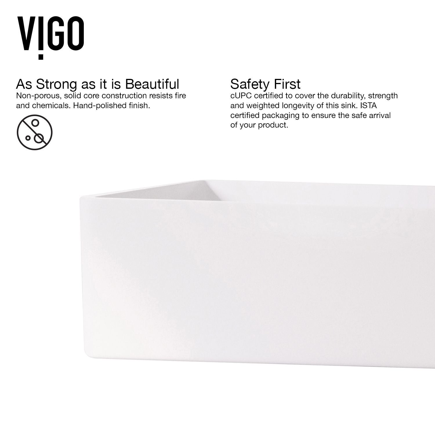 Magnolia MatteStone White Bathroom Sink/Basin Set with Lexington Faucet and Rectangular Composite Vessel R1E6 - product image 6