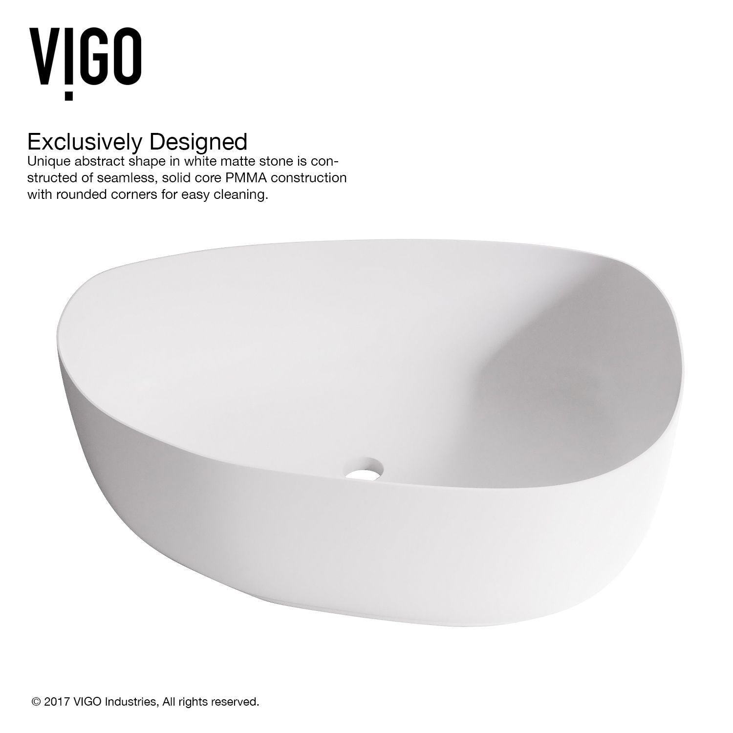 Peony Matte Stone Novelty Composite Vessel Bathroom Sink/Basin with Deep Bowl, White V7I9 - product image 2
