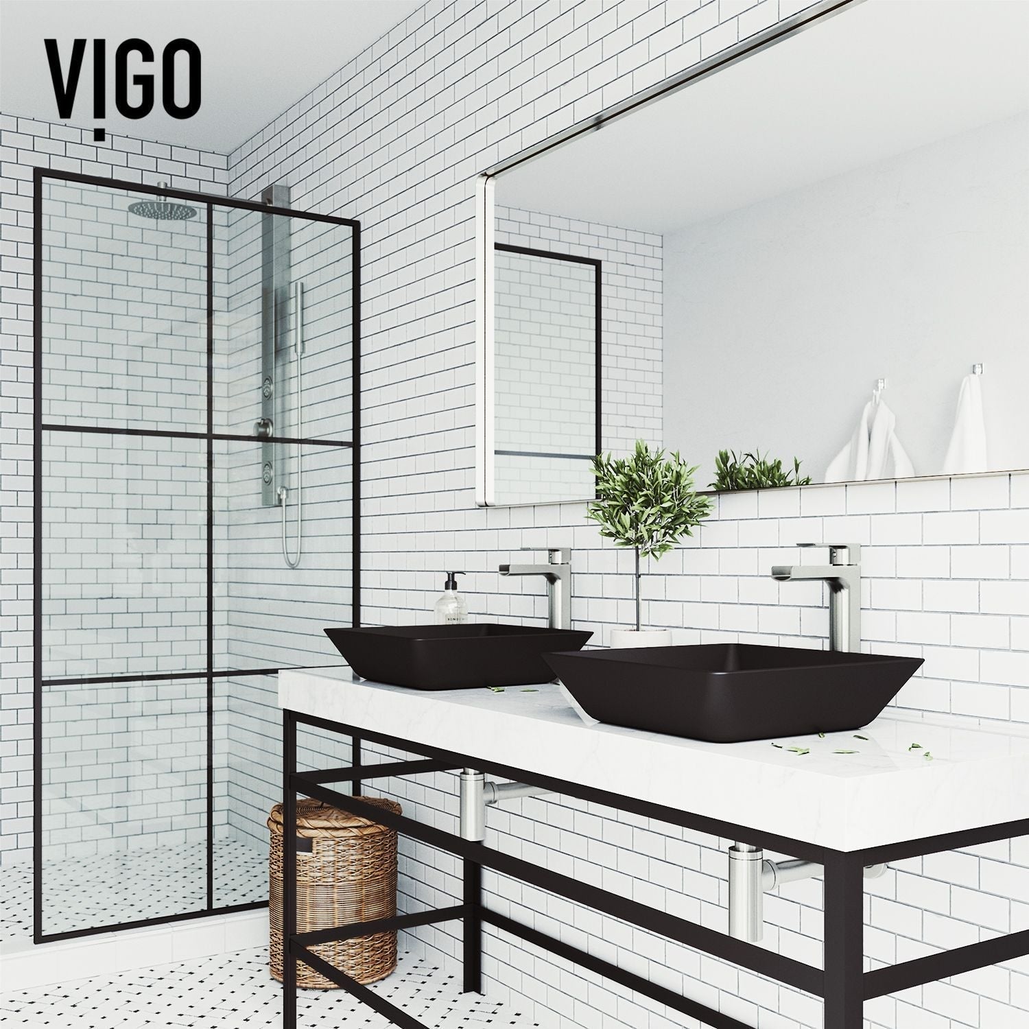 Roma Glass Square Vessel Bathroom Sink/Basin with Rounded Edges & Deep Bowl, Black X6O4 - product image 6