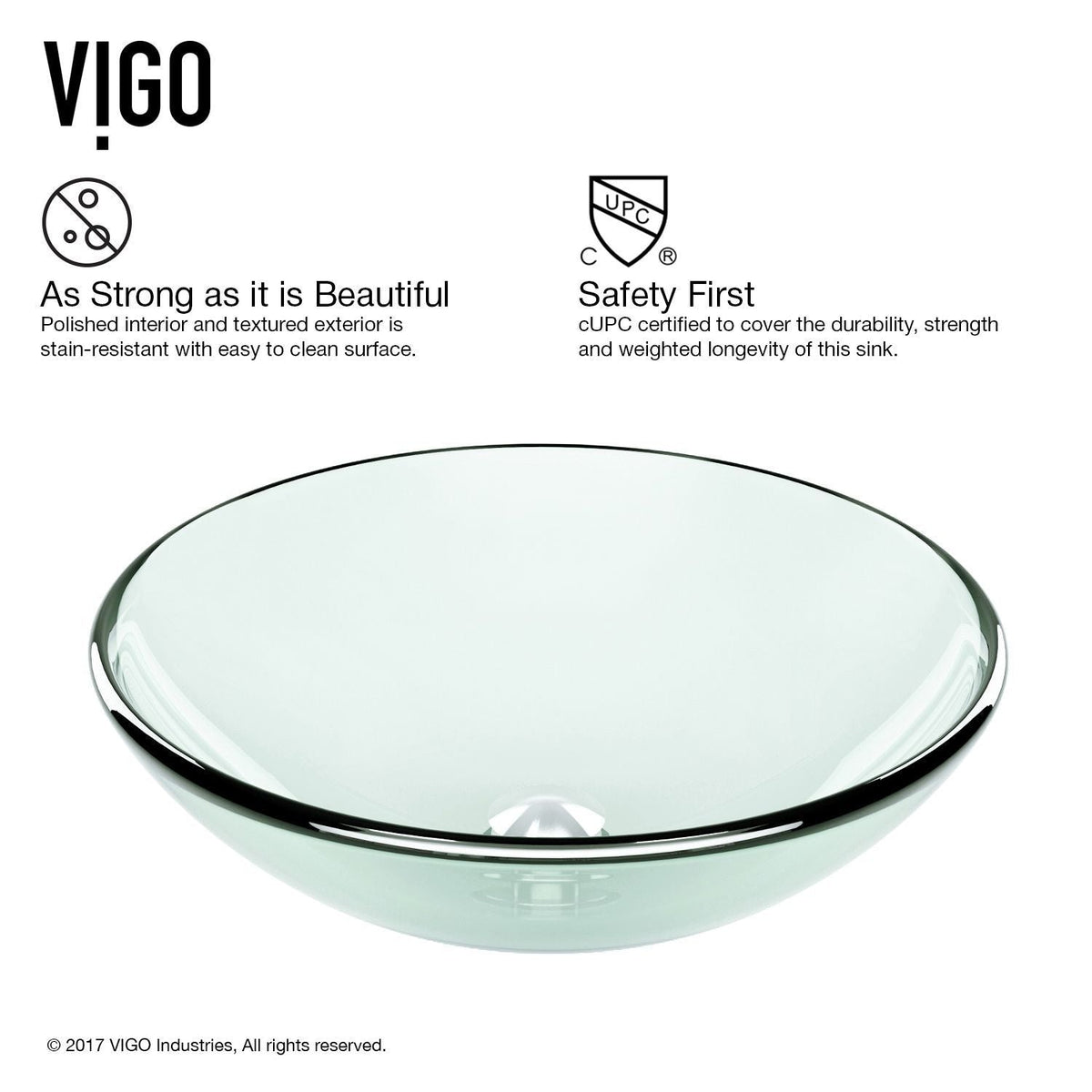 Round Glass Vessel Bathroom Sink/Basin with Repellent Seal Coating, Crystalline L6P1 - product image 5