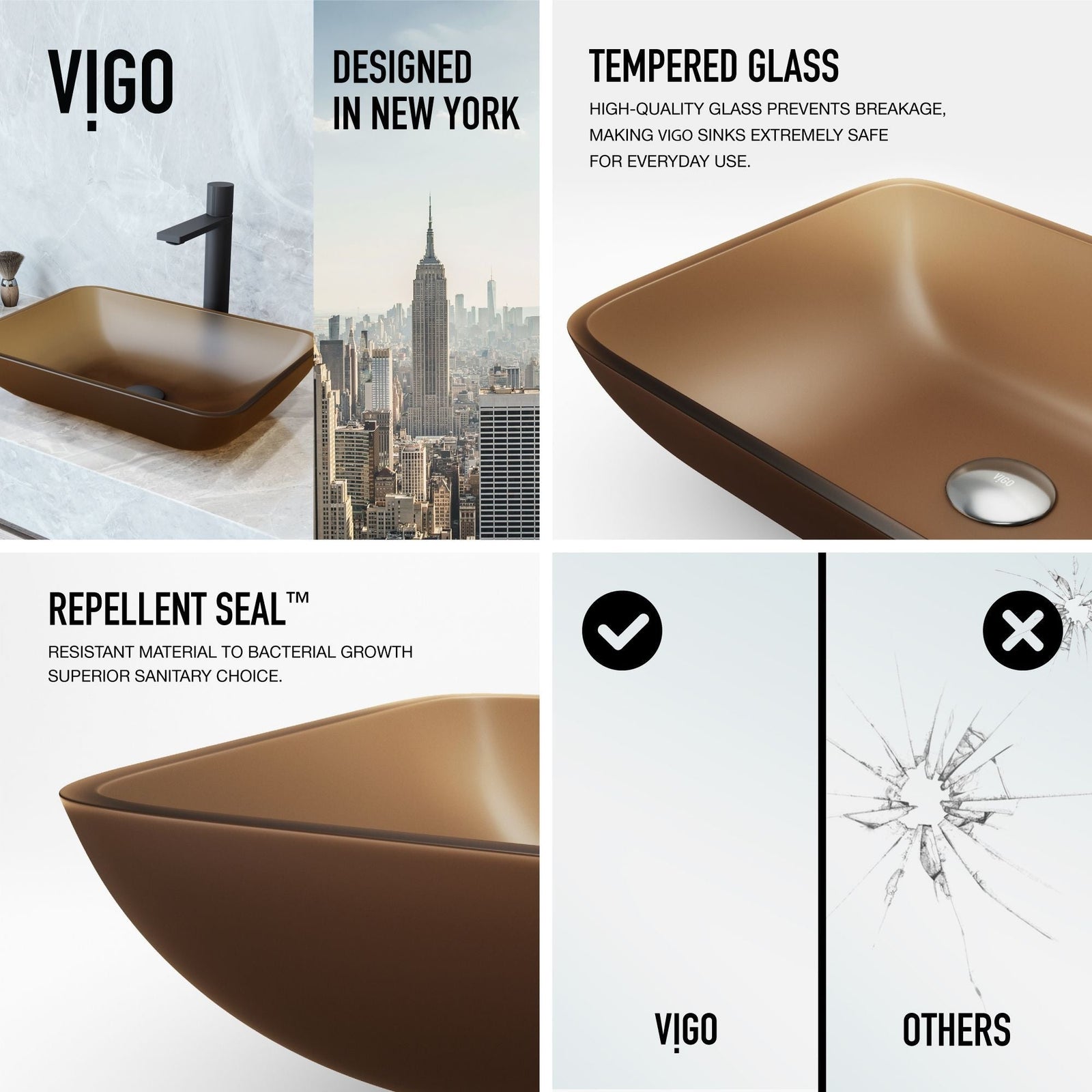 Sottile MatteShell Amber Bathroom Sink/Basin Set with Gotham Faucet and Glass Vessel M7Q6 - product image 6