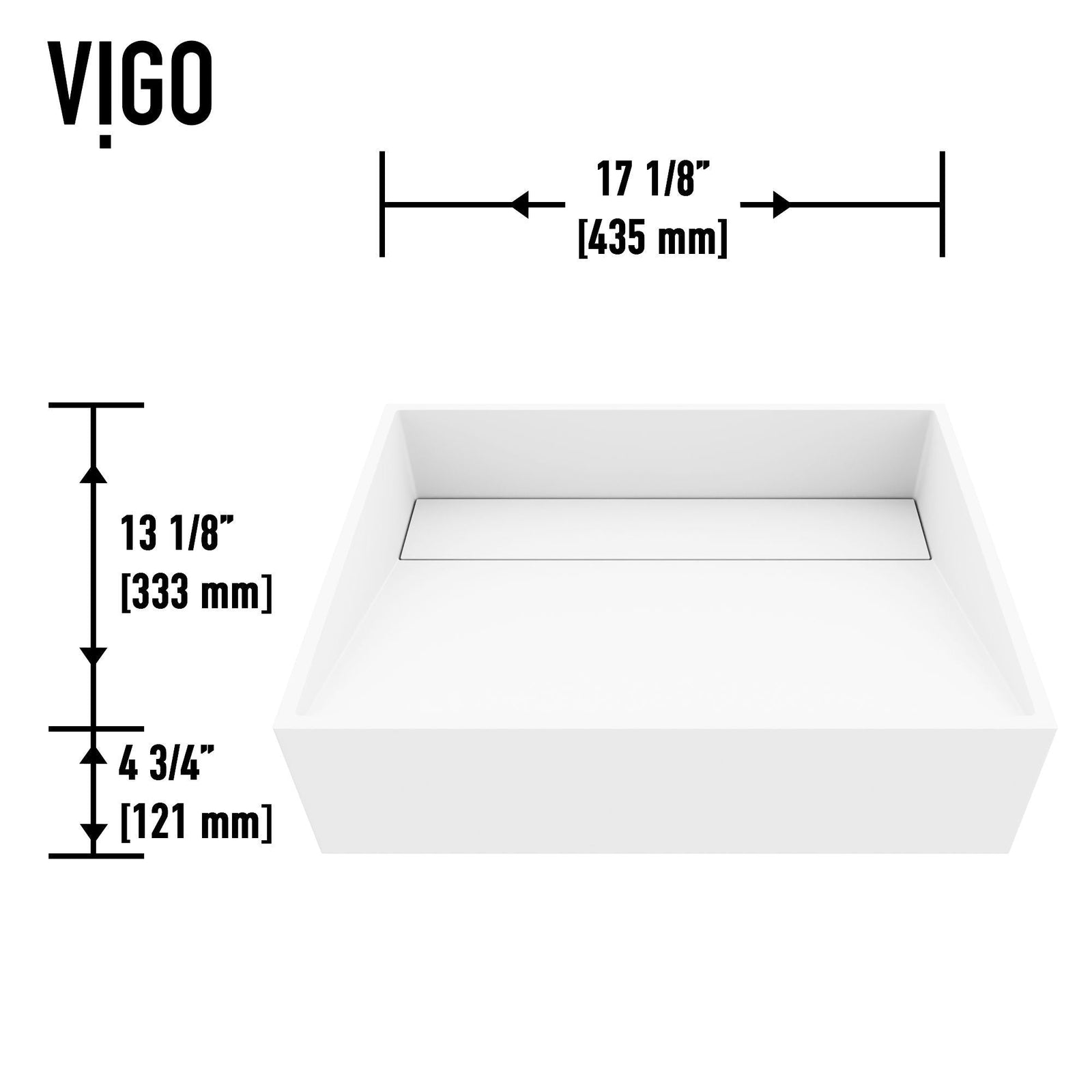 Starr Glass MatteStone White Bathroom Sink/Basin Set with Gotham Faucet and Rectangular Composite Vessel W5T8 - product image 3