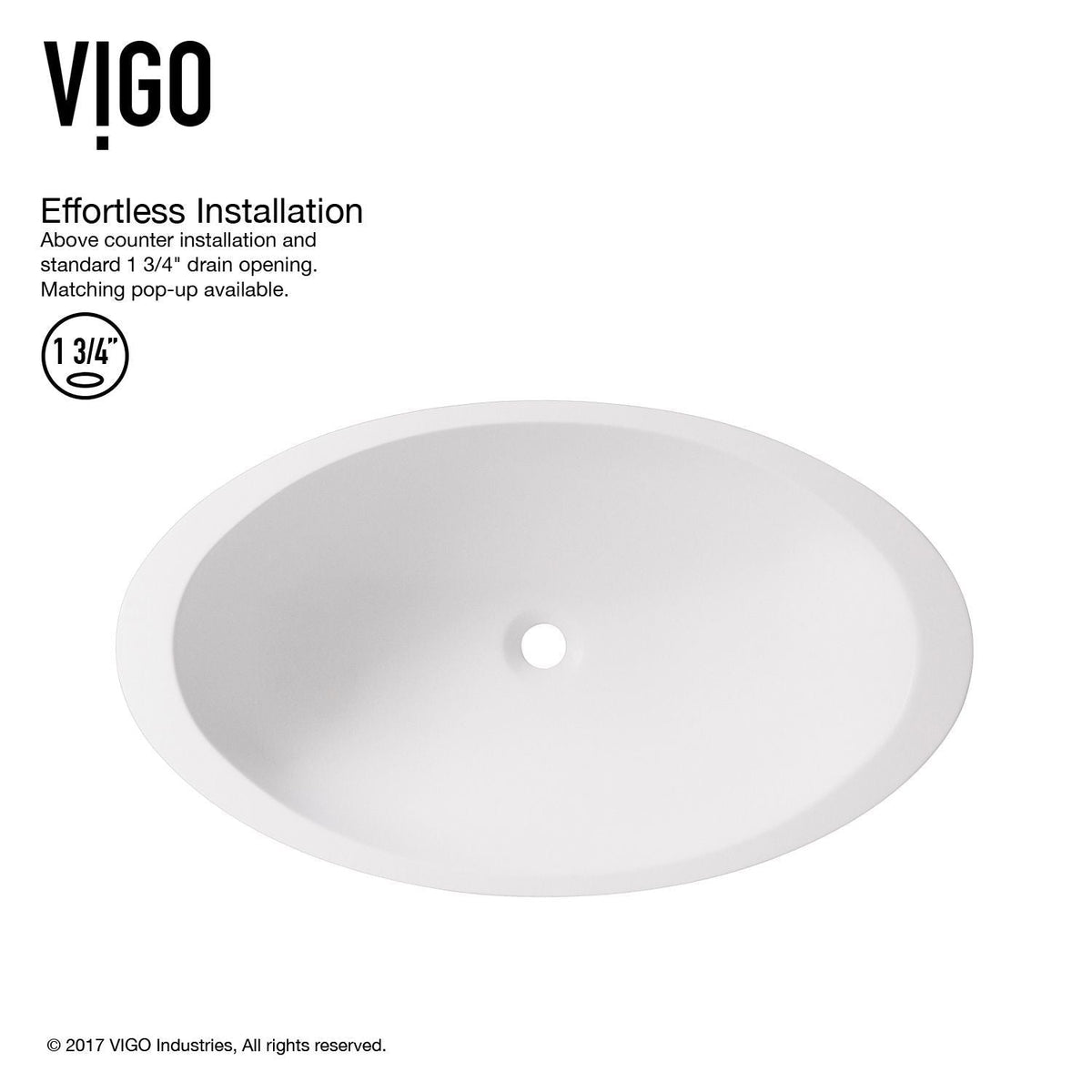 Wisteria Matte Stone Circular Vessel Bathroom Sink/Basin with Deep Bowl, White J5V1 - product image 2
