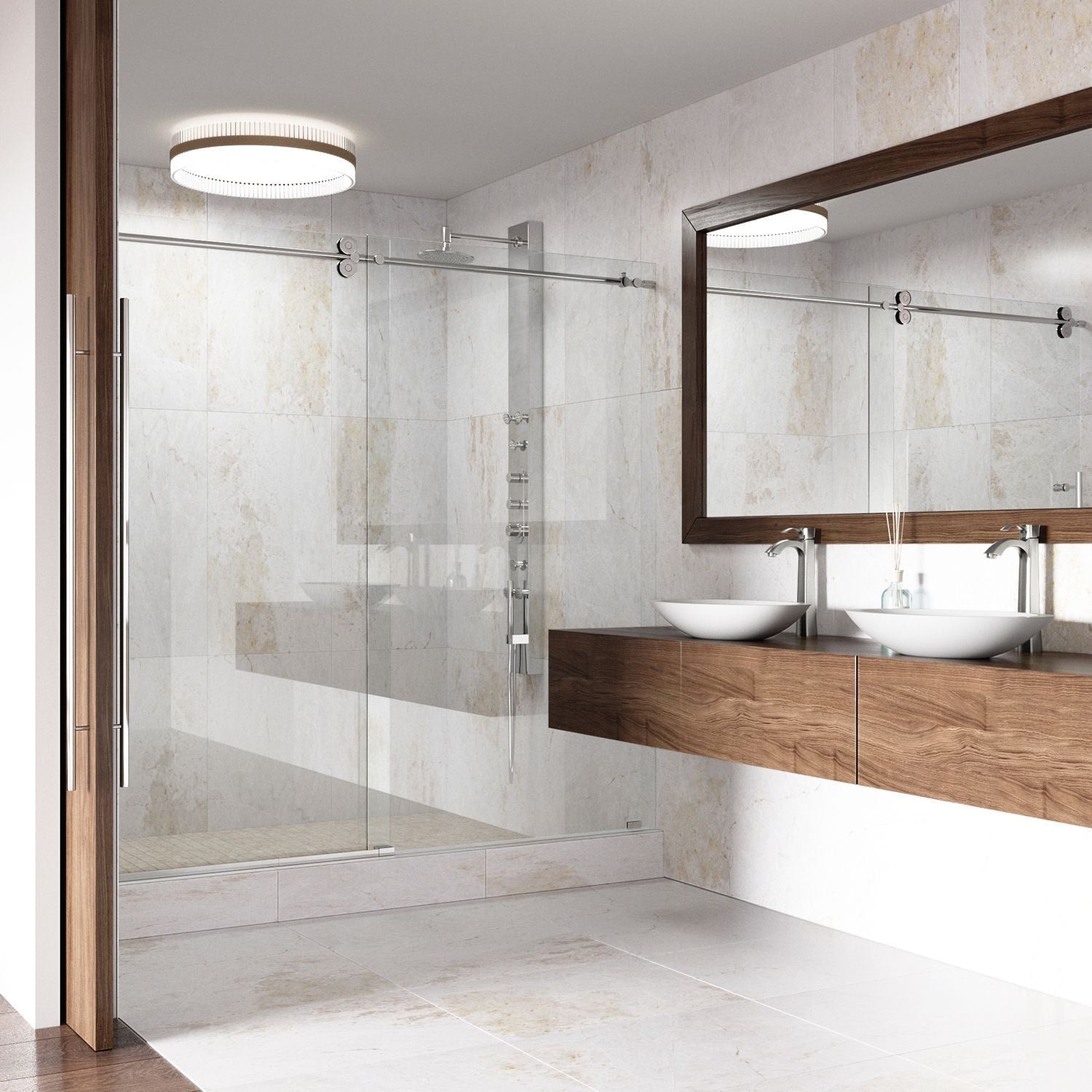 Wisteria Matte Stone Circular Vessel Bathroom Sink/Basin with Deep Bowl, White J5V1 - product image 7