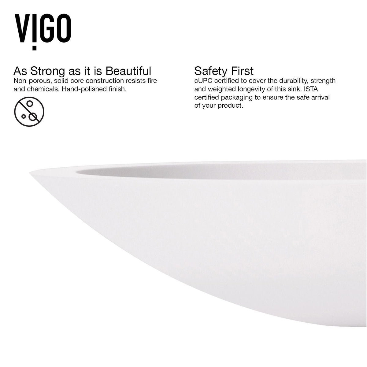 Wisteria MatteStone White Bathroom Sink/Basin Set with Niko Faucet and Oval Composite Vessel V7T1 - product image 8