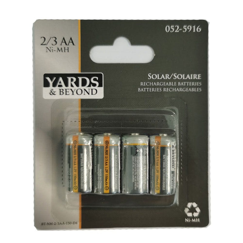 150mAh 2/3 AA Solar Rechargeable Batteries, 4-pk T8N5