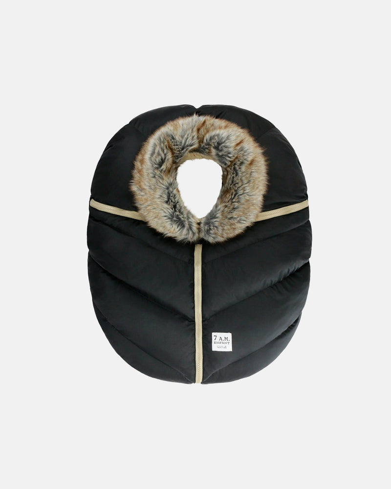 7AM Enfant Car Seat Cocoon Black Faux Fur N0Y3