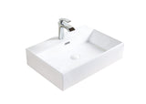 Bath Raylee Ceramic Vessel Bathroom Sink/Basin with Overflow, Glossy White W9D6 - product image 1