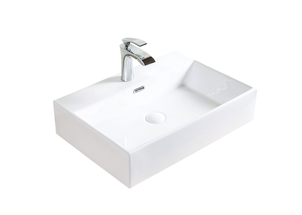 Bath Raylee Ceramic Vessel Bathroom Sink/Basin with Overflow, Glossy White W9D6 - product image 1