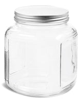 Cracker Glass Food Storage Jar with Silver Lid, 2-qt, Clear & Durable Glass Y8H0 - product image 1