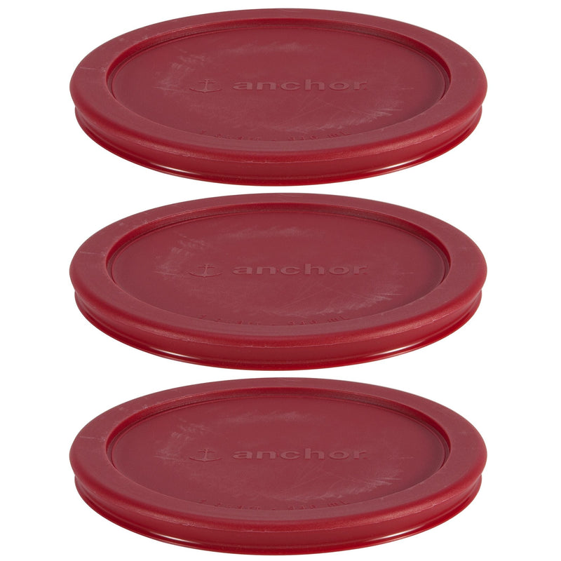 Plastic Lid Set, Red, 3-pc x 4-Cup F9D5