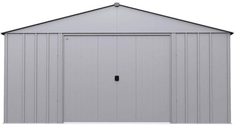 Classic 14x14-ft Flute Grey Corrosion-Resistant Steel Shed A4J7