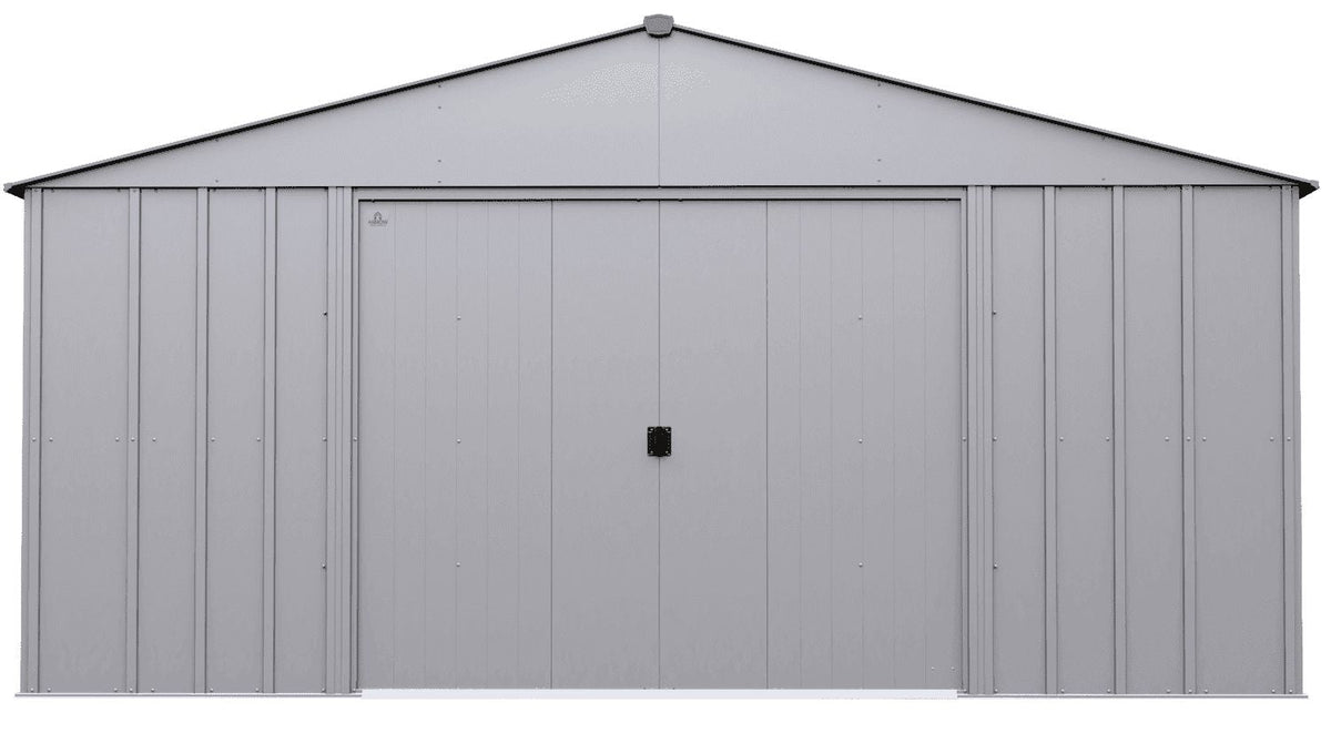 Classic 14x14-ft Flute Grey Corrosion-Resistant Steel Shed R4P4 - product image 1