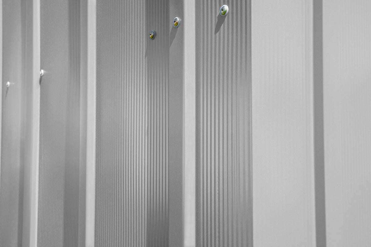 Classic 14x14-ft Flute Grey Corrosion-Resistant Steel Shed R4P4 - product image 8