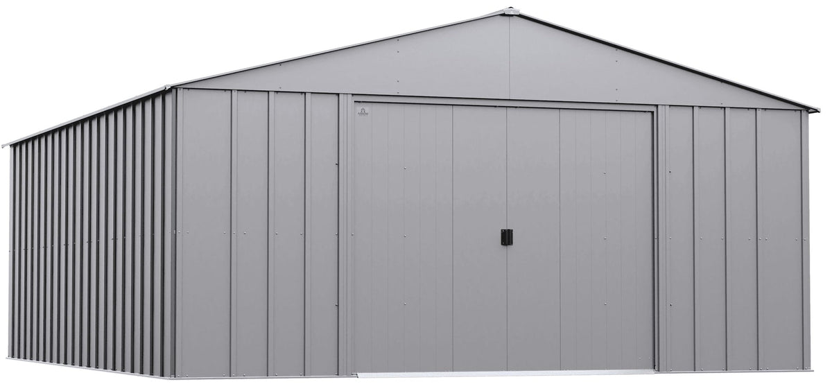 Classic 14x17-ft Flute Grey Corrosion-Resistant Metal Shed B6F3 - product image 1