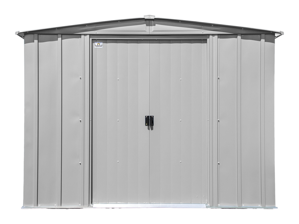 Classic 8x6-ft Flute Grey Galvanized Steel Storage Shed with Pitched Roof P1C2 - product image 1