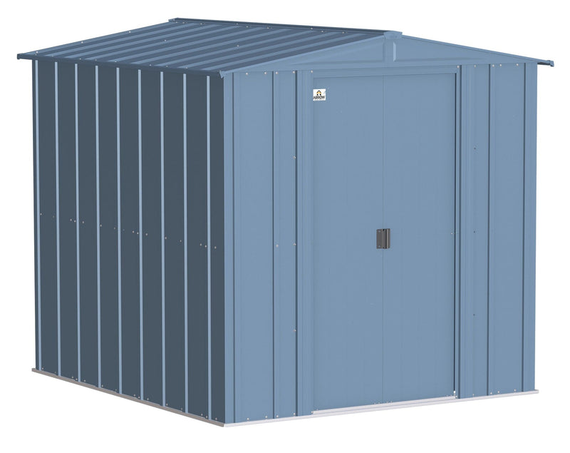 Classic Galvanized Steel Storage Shed, Blue Grey, 6-ft x 7-ft H0J7