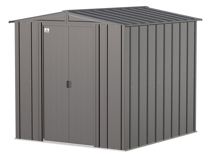 Classic Galvanized Steel Storage Shed, Charcoal, 6-ft x 7-ft O7U9