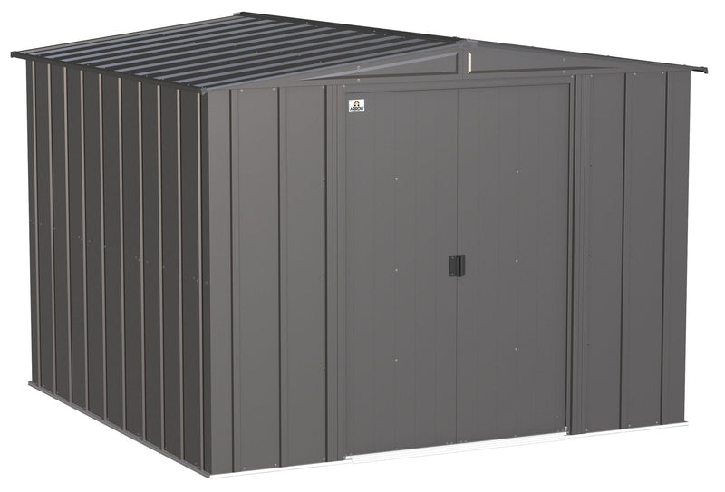Classic Galvanized Steel Storage Shed, Charcoal, 8-ft x 8-ft Y3H4